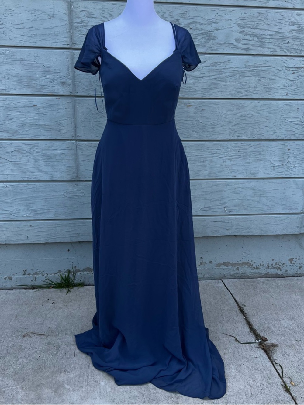 Birdy Grey Navy Sweetheart Maxi with Puff Sleeves